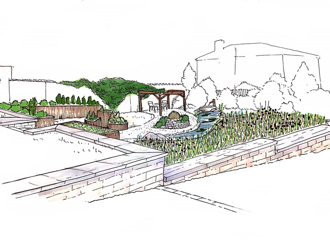 Potager en aménagements paysagers